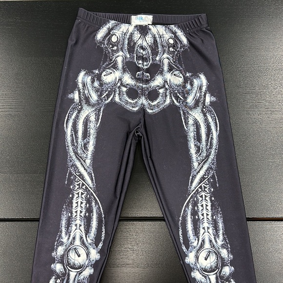Lotus Leggings Black and White Skeleton Leggings - Small - Picture 3 of 11